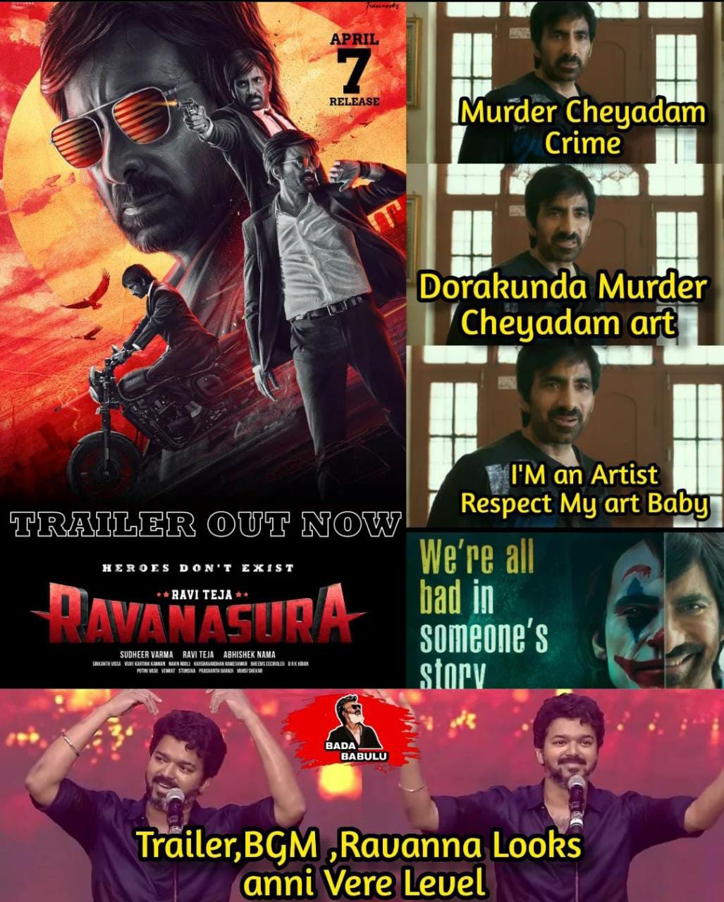 memes on raviteja ravanasura trailer..!!