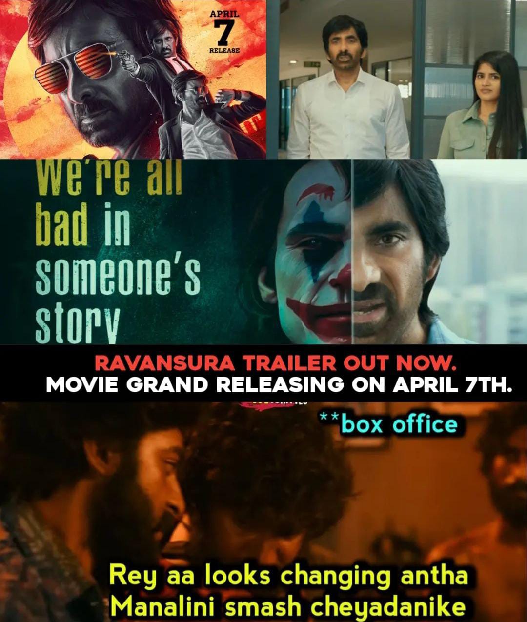 memes on raviteja ravanasura trailer..!!