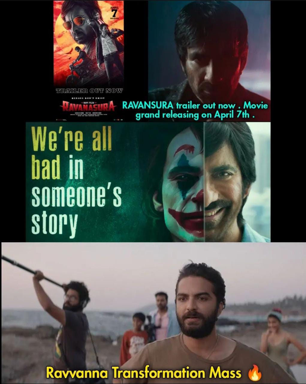 memes on raviteja ravanasura trailer..!! 