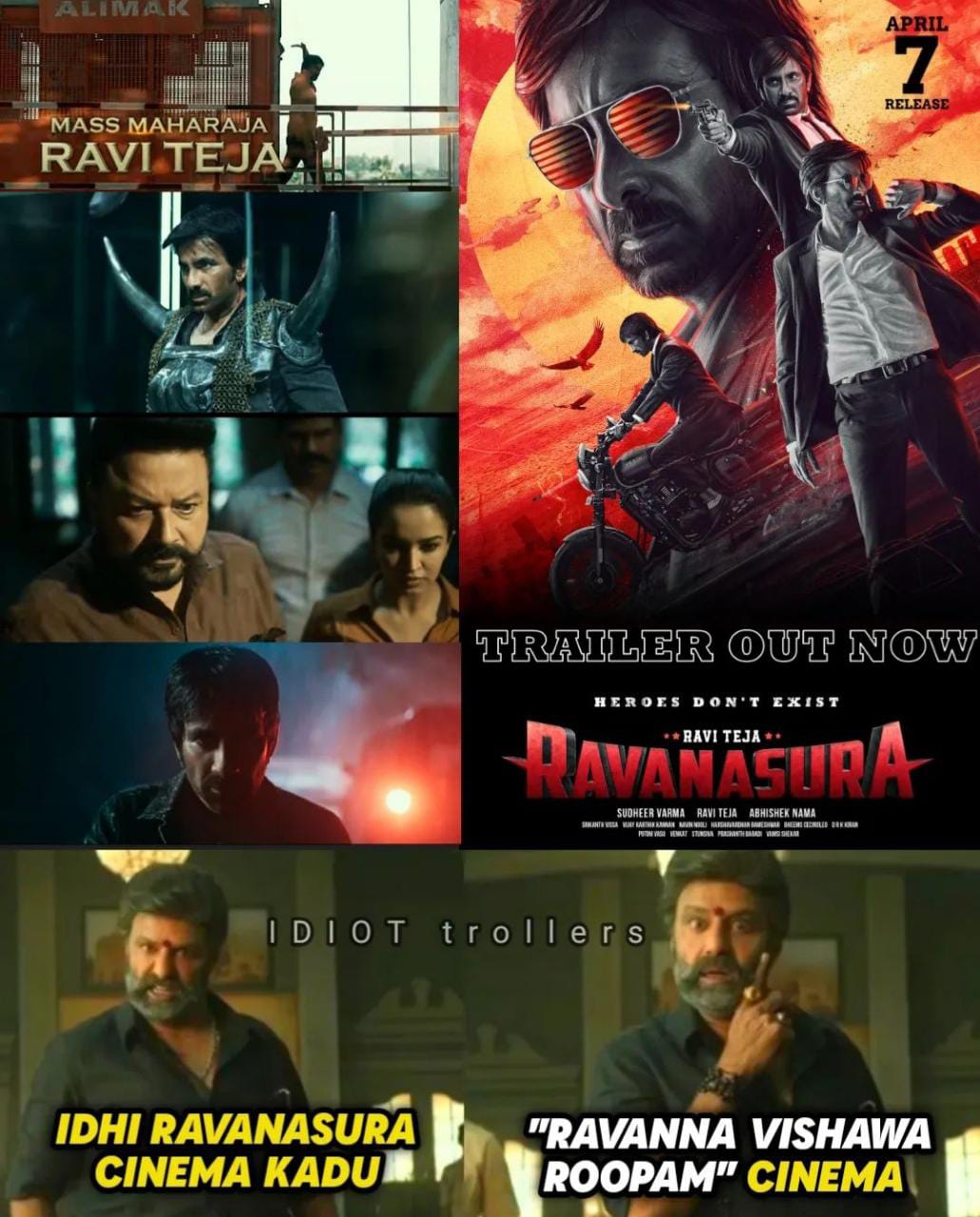 memes on raviteja ravanasura trailer..!! 
