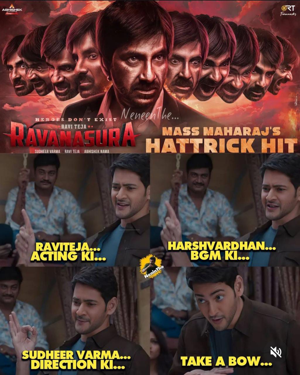 memes on raviteja ravanasura movie release..!!