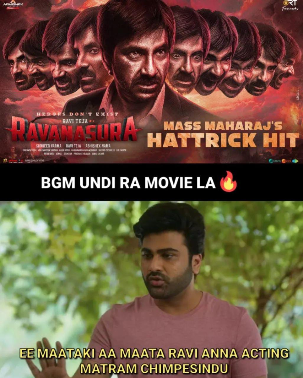 memes on raviteja ravanasura movie release..!!