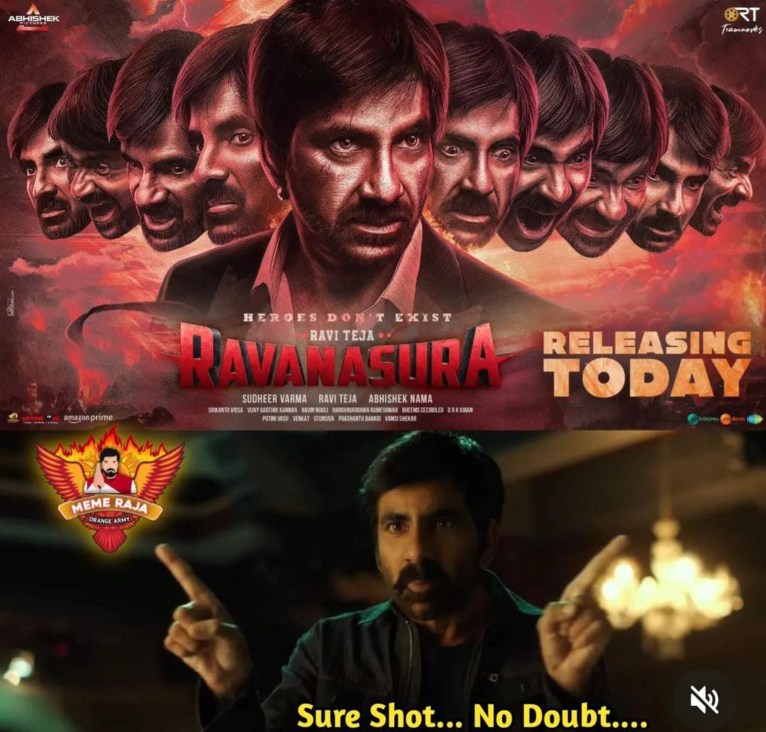 memes on raviteja ravanasura movie release..!!