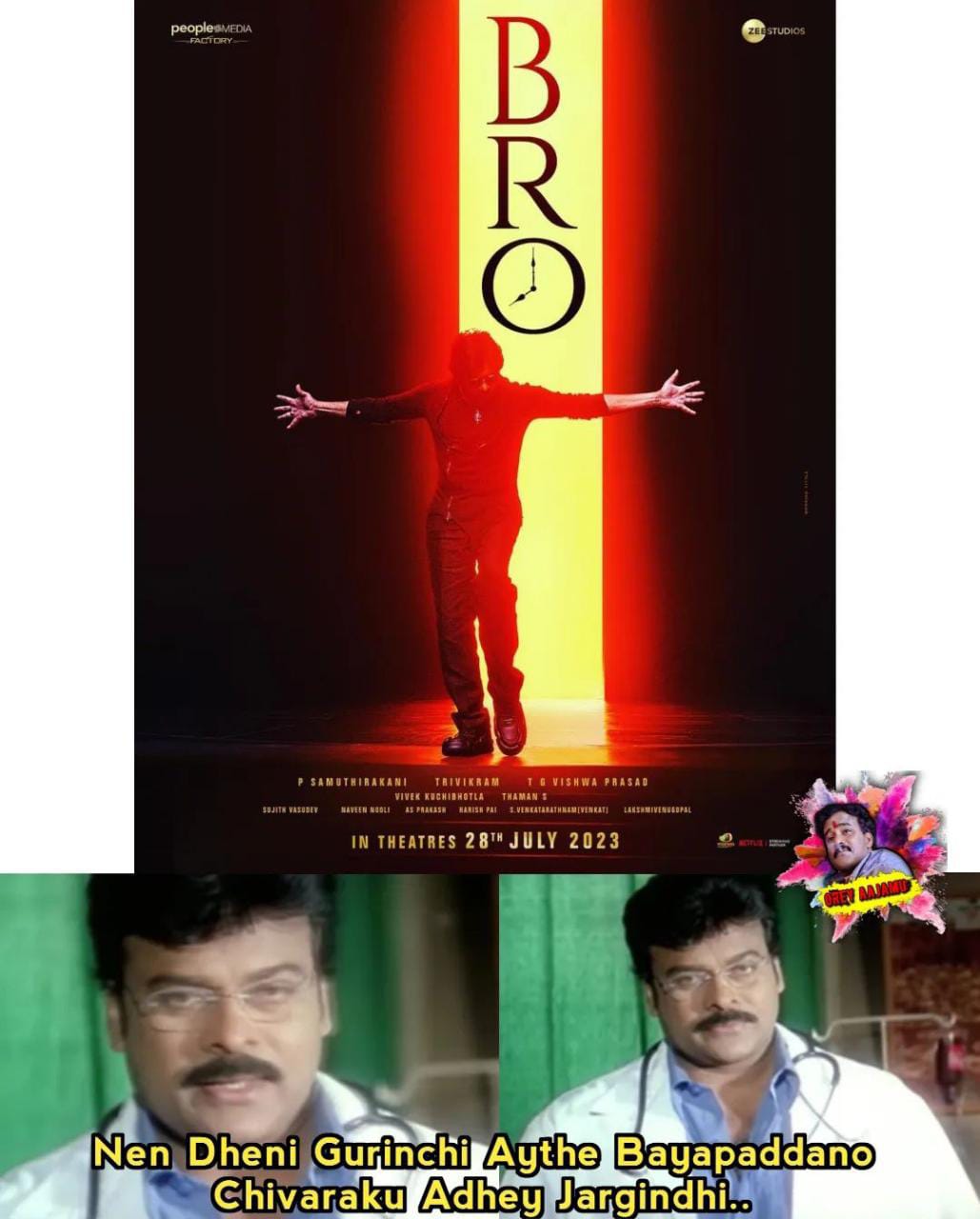 memes on pavan kalyan's bro movie title.. 