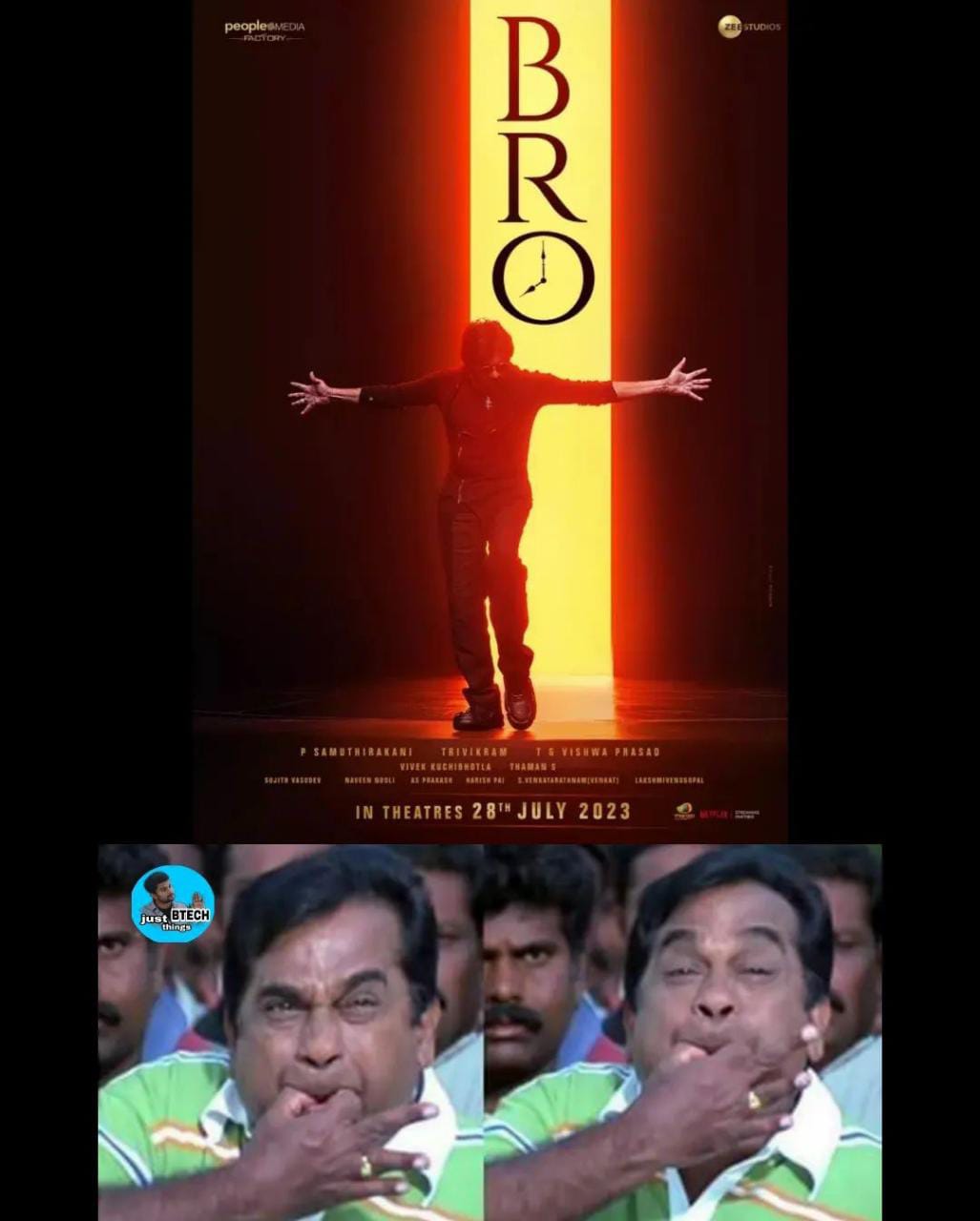 memes on pavan kalyan's bro movie title.. 