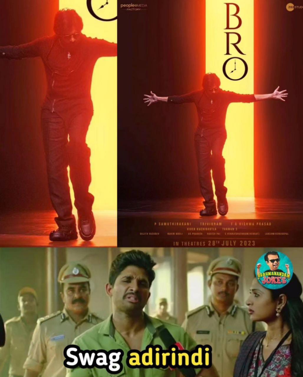 memes on pavan kalyan's bro movie title.. 