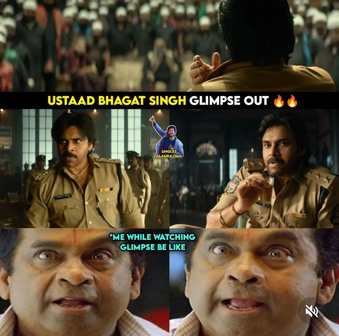 memes on ustad bhagat singh first glimpse..!! 