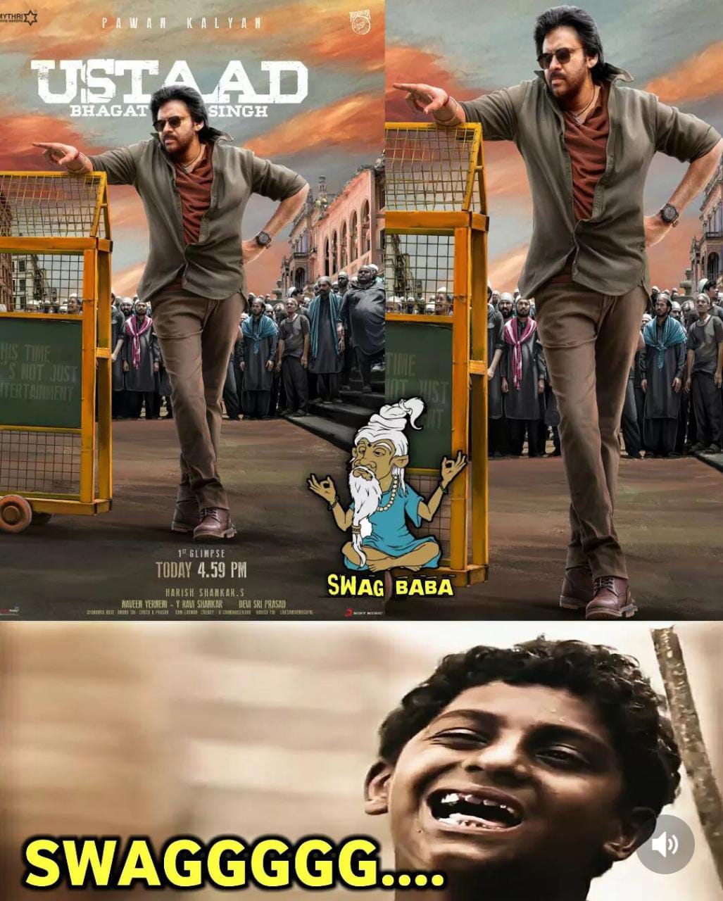 memes on ustad bhagathsingh first look..!! 