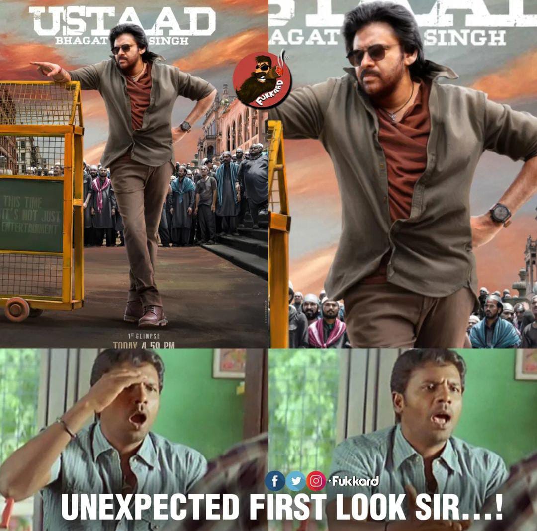 memes on ustad bhagathsingh first look..!! 