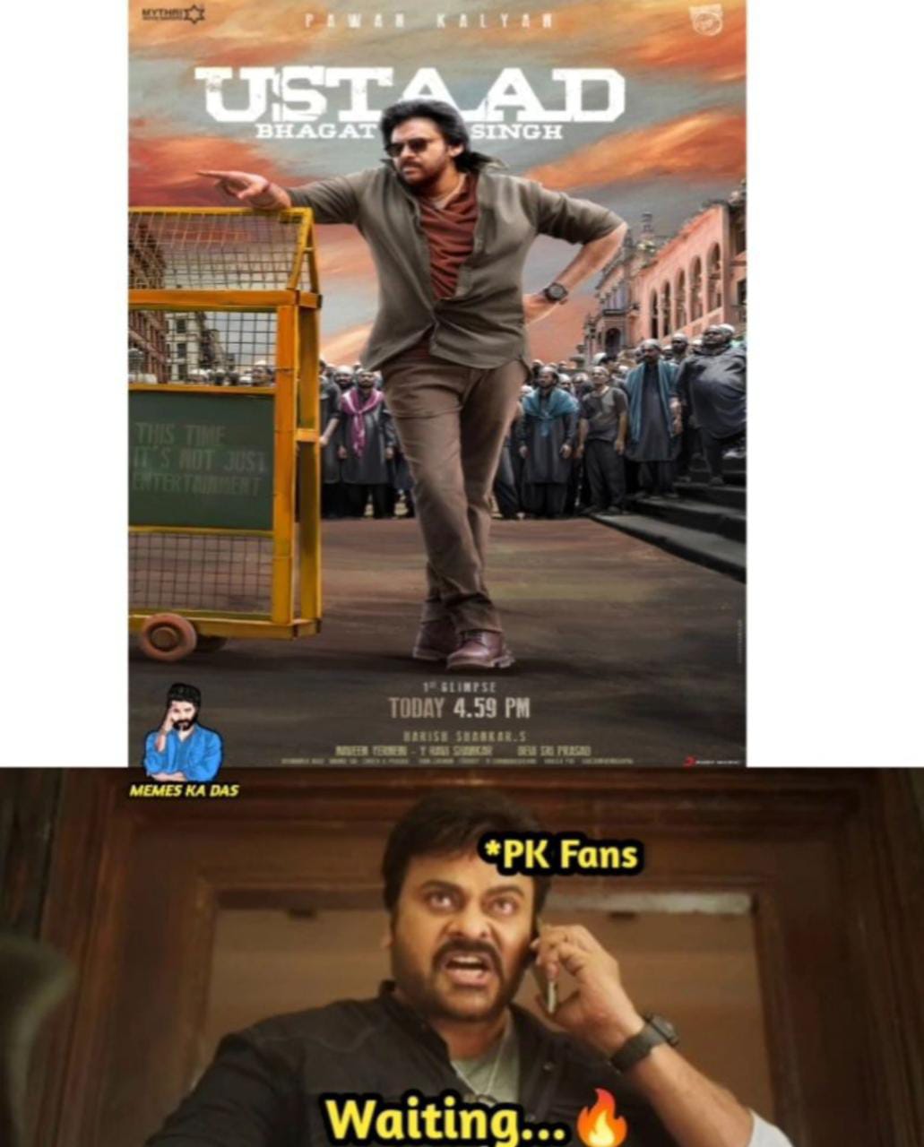 memes on ustad bhagathsingh first look..!! 