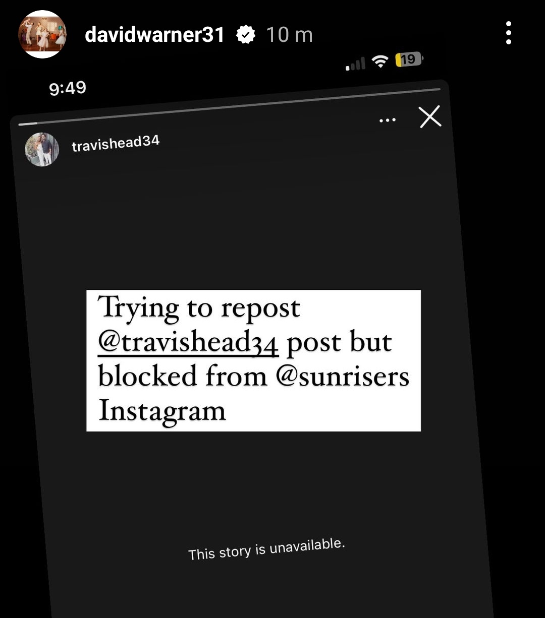 david warner post about sun risers hyderabad