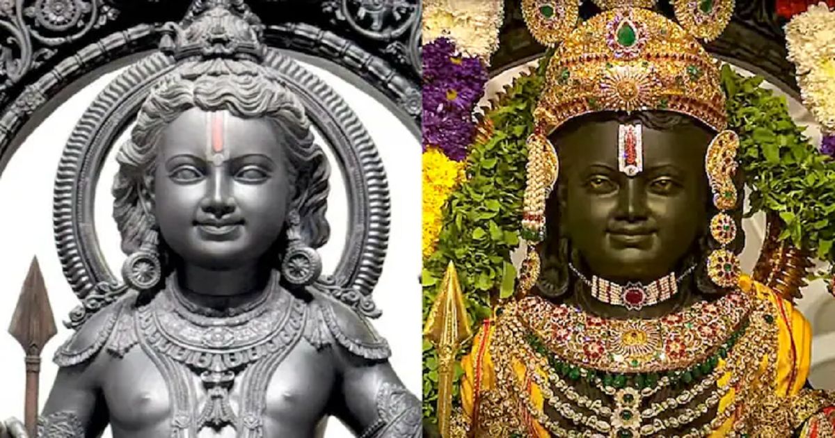 change in lord rama facial expression after pran pratishta
