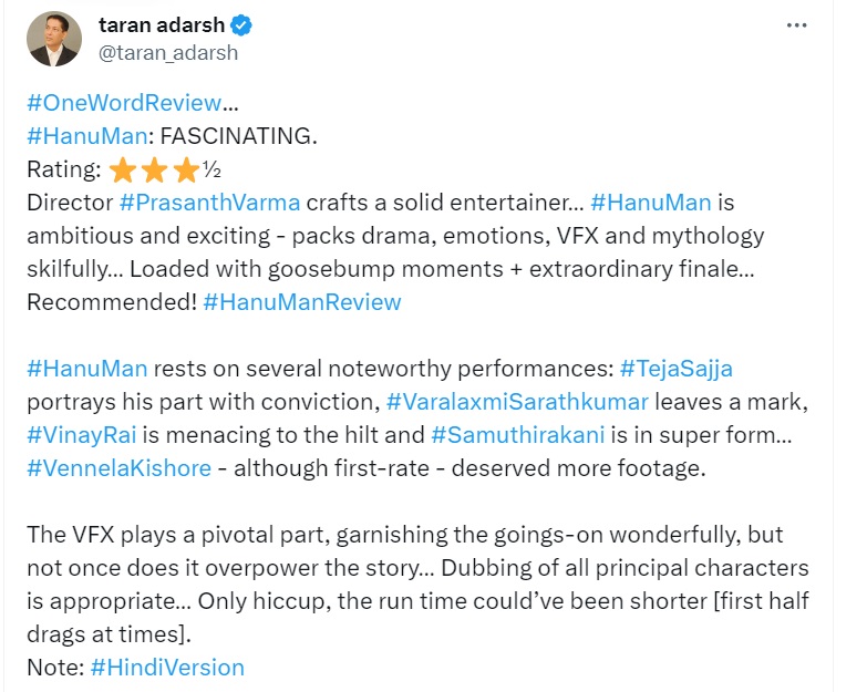 hanuman first review