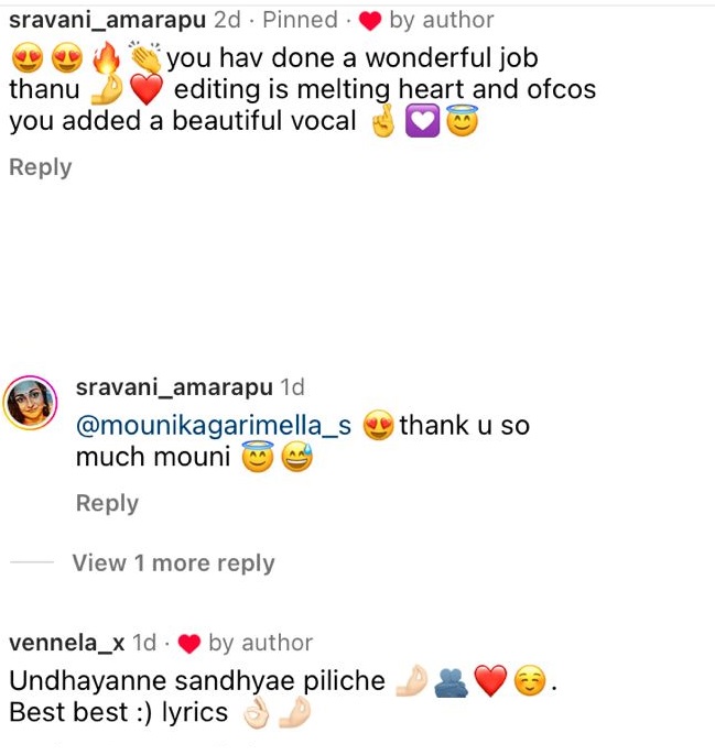 comments on thanuja oy female version singer